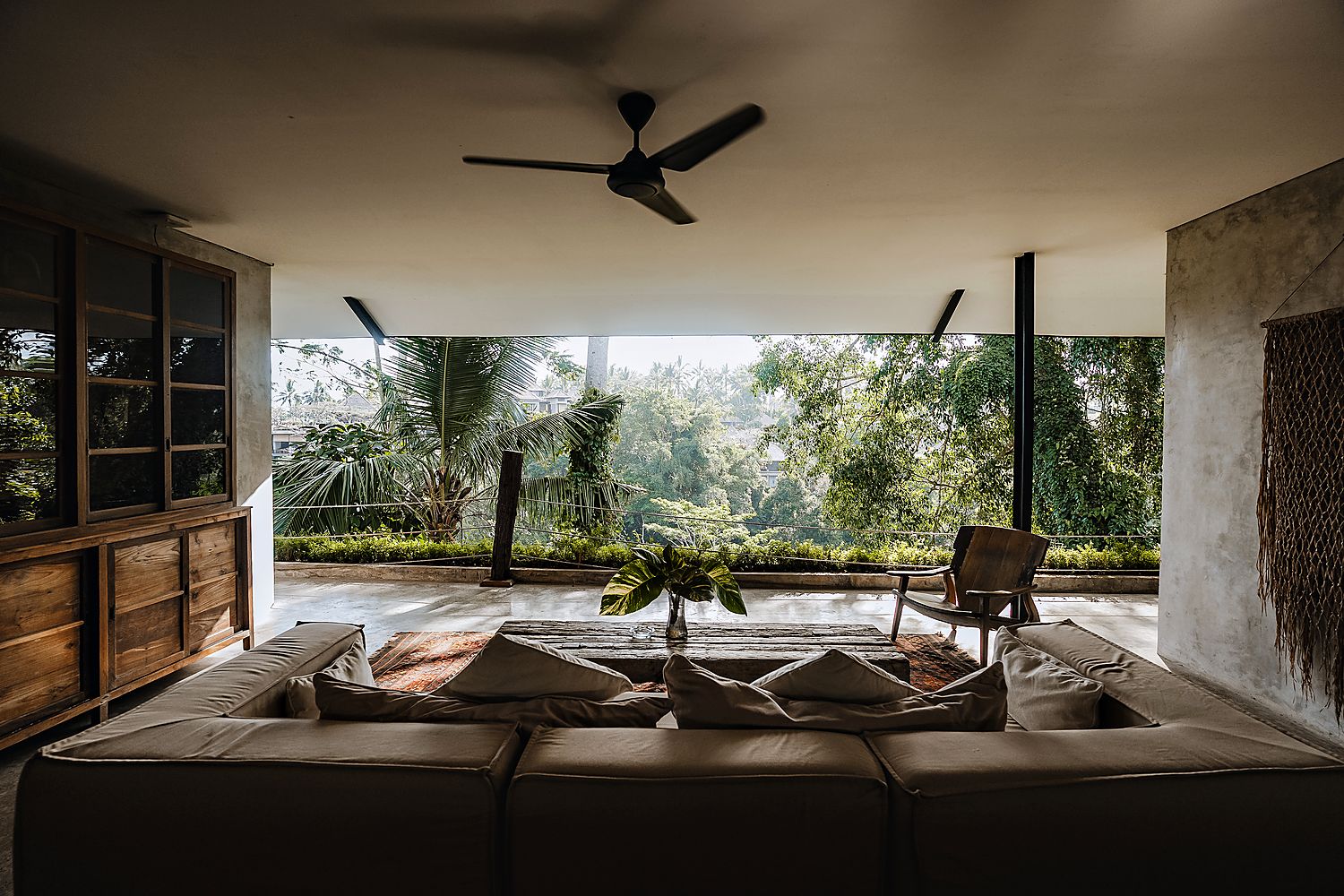 A suite living room facing the valley