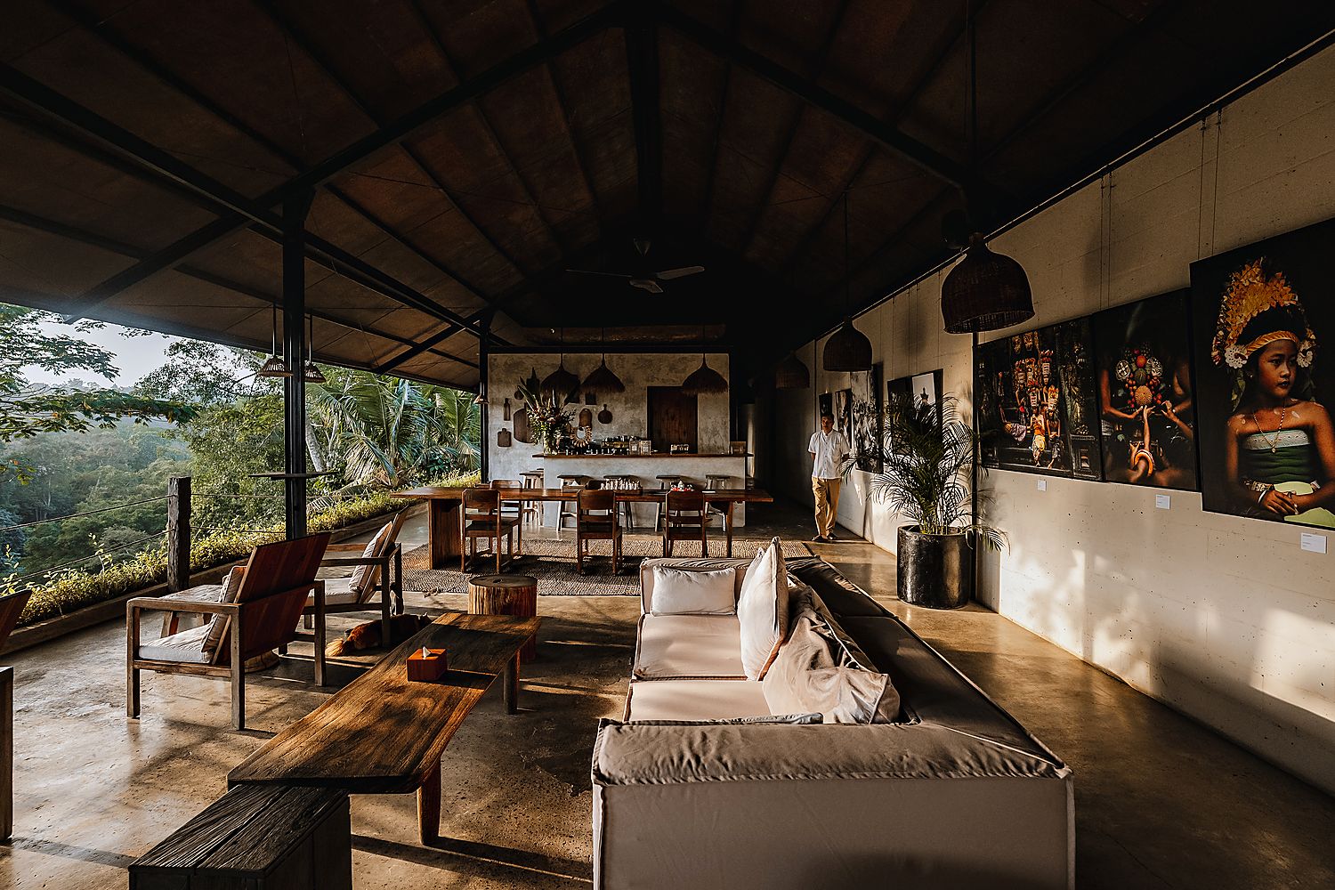 Inside the dining pavilion