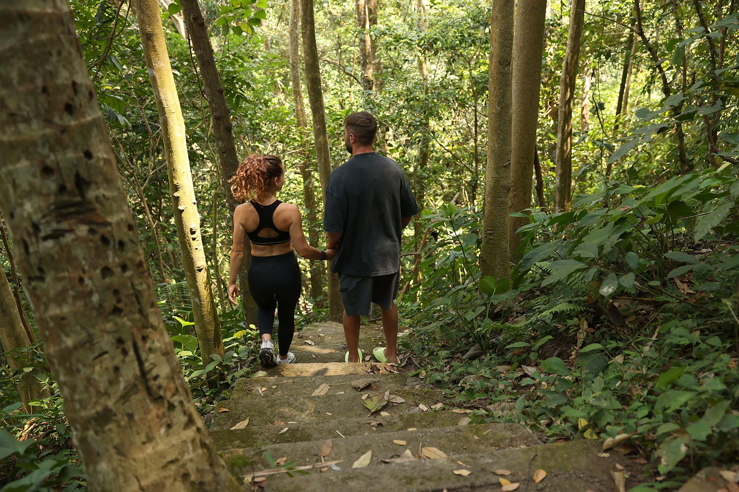 The steps back up from the river