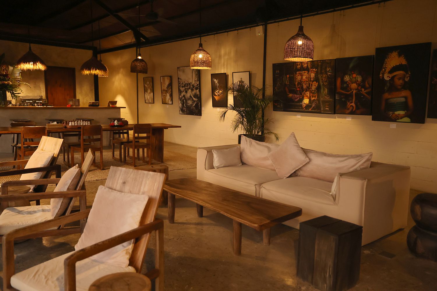 Hidden Gem lounge with the photographs on the wall